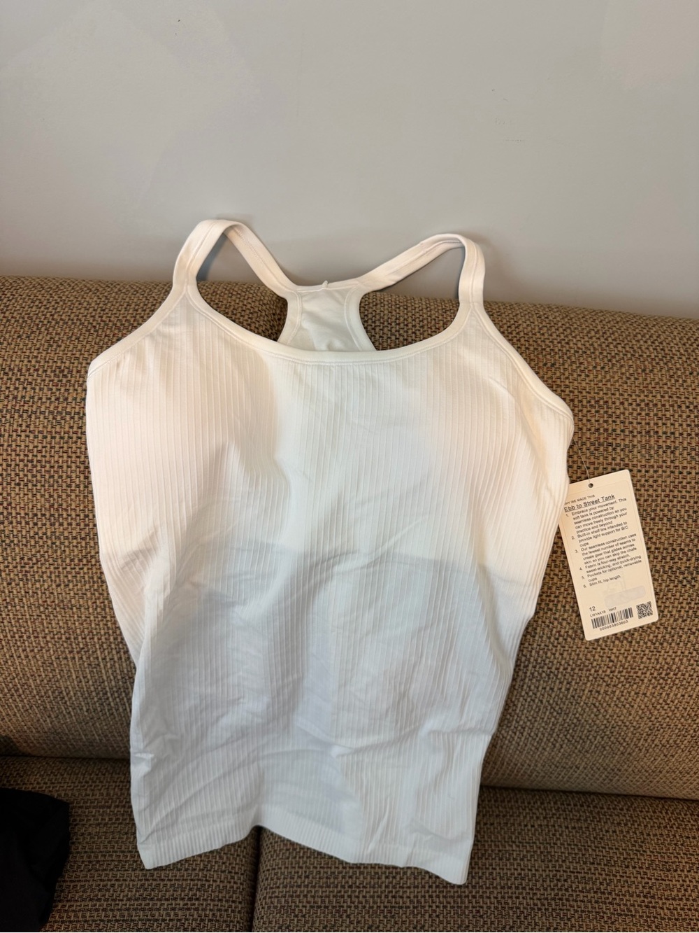 lululemon athletica White Ribbed Tank Top - Picture 1 of 2